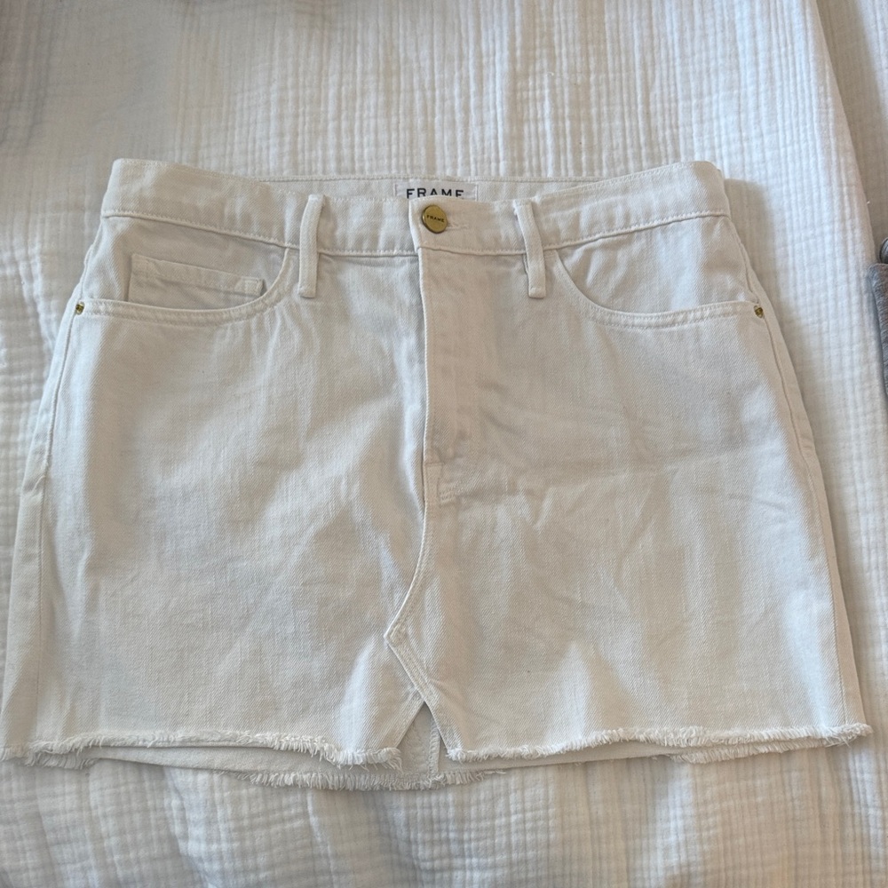 Frame Denim White Mini Skirt